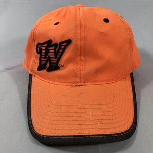 Winchester Safety Orange Hunting Hat Cap Adjustable One Size Fit Most Discolored